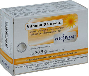 Vita Vital Vitamin D3 10.000 IE Kapseln 50 Stück – Bild 1 von 2
