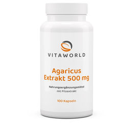 Vita World Agaricus Extrakt 500 mg Kapseln vegan glutenfrei laktosefrei 100 Stück – Bild 1 von 1