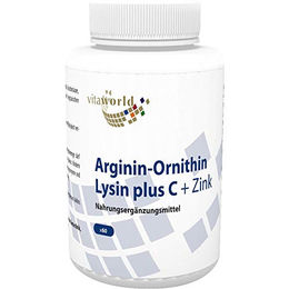 Vita World Arginin Ornithin Lysin mit Vitamin C und Zink Kapseln, 60 Stück – Bild 1 von 1