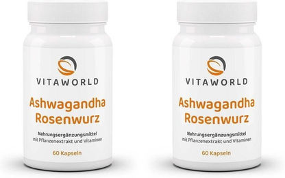 Vita-World Ashwagandha Rosenwurz Komplex Vegan Kapseln 120 Stück – Bild 1 von 1