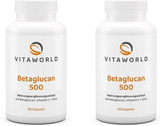 Vita-World Betaglucan 500 mit Vitamin C und Zink Kapseln 180 Stück – Bild 1 von 1