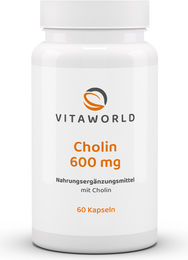 Vita World Cholin 600 mg Kapseln vegan für Erwachsene 60 Stück – Bild 1 von 1