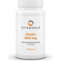 Produktbild von Vita World Cholin 600 mg Kapseln vegan für Erwachsene 60 Stück