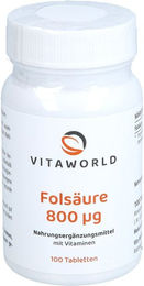 Vita World Folsäure 800 µg Tabletten 100 Stück – Bild 1 von 1