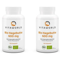 Produktbild von Vita-World Hagebutte BIO 600 mg Kapseln 120 Stück