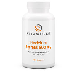 Vita World Hericium Extrakt 500 mg Kapseln vegan glutenfrei laktosefrei 100 Stück – Bild 1 von 1