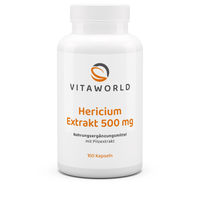 Produktbild von Vita World Hericium Extrakt 500 mg Kapseln vegan glutenfrei laktosefrei 100 Stück
