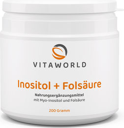 Vita World Inositol und Folsäure Pulver vegan glutenfrei laktosefrei 200 g für Erwachsene – Bild 1 von 1