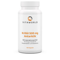 Produktbild von Vita World Krillöl Antarktik 500 mg Kapseln für Erwachsene ohne Zusatzstoffe 100 Stück