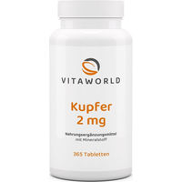 Produktbild von Vita World Kupfer 2 mg Tabletten 365 Stück vegan