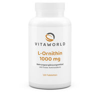 Produktbild von Vita World L-Ornithin 1000 mg Tabletten vegan glutenfrei laktosefrei 120 Stück