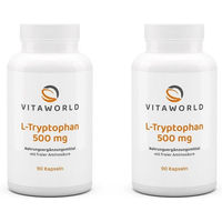 Produktbild von Vita-World L-Tryptophan 500 mg Kapseln vegan vegetarisch glutenfrei laktosefrei ohne Zusatzstoffe