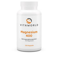 Produktbild von Vita World Magnesium 400 Kapseln 120 Stück vegan glutenfrei laktosefrei für Erwachsene