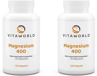 Vita-World Magnesium 400 Kapseln vegan glutenfrei laktosefrei 240 Stück – Bild 1 von 1