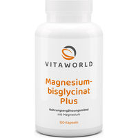 Produktbild von Vita World Magnesiumbisglycinat Plus Kapseln vegan 120 Stück
