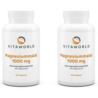 Produktbild von Vita-World Magnesiummalat 1000 mg Kapseln vegan für Erwachsene, Schwangere und Stillende 120 Stück