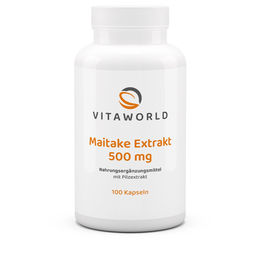 Vita World Maitake Extrakt 500 mg Kapseln vegan glutenfrei laktosefrei 100 Stück – Bild 1 von 1