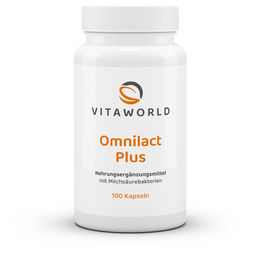 Vita World Omnilact Plus Kapseln vegan laktosefrei glutenfrei für Erwachsene 100 Stück – Bild 1 von 1