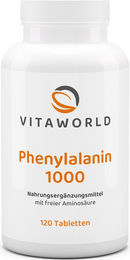 Vita World Phenylalanin 1000 mg Tabletten 120 Stück vegan glutenfrei laktosefrei – Bild 1 von 1