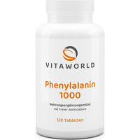 Produktbild von Vita World Phenylalanin 1000 mg Tabletten 120 Stück vegan glutenfrei laktosefrei