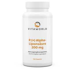Vita World R(+) Alpha-Liponsäure 200 mg Kapseln, 100 Stück, vegan, glutenfrei und laktosefrei – Bild 1 von 1
