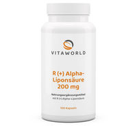 Produktbild von Vita World R(+) Alpha-Liponsäure 200 mg Kapseln, 100 Stück, vegan, glutenfrei und laktosefrei
