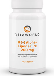 Vita World R (+) Alpha-Liponsäure 200 mg Kapseln vegan glutenfrei laktosefrei 100 Stück – Bild 1 von 1