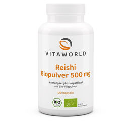 Vita World Reishi Biopulver 500 mg Kapseln 120 Stück vegan – Bild 1 von 1