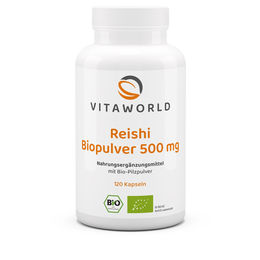 Vita World Reishi Biopulver 500 mg Kapseln vegan glutenfrei laktosefrei 120 Stück – Bild 1 von 1