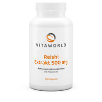 Produktbild von Vita World Reishi Extrakt 500 mg Kapseln 100 Stück vegan