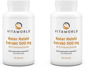 Vita-World Roter Reishi Extrakt 500 mg mit 40% Polysacchariden vegane Kapseln – Bild 1 von 1