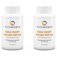 Produktbild von Vita-World Roter Reishi Extrakt 500 mg mit 40% Polysacchariden vegane Kapseln