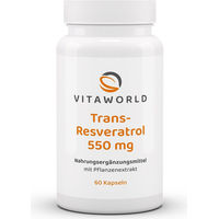 Produktbild von Vita World Trans-Resveratrol 550 mg Kapseln 60 Stück vegan laktosefrei vegetarisch
