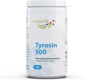 Vita World Tyrosin 500 Kapseln vegan glutenfrei laktosefrei 60 Stück – Bild 1 von 1