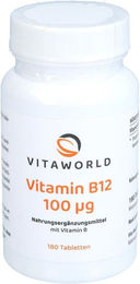 Vita World Vitamin B12 Tabletten 180 Stück vegan und glutenfrei – Bild 1 von 1