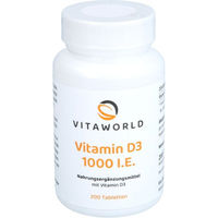 Produktbild von Vita World Vitamin D3 1000 IE Tabletten 200 Stück glutenfrei und laktosefrei