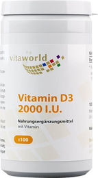 Vita World Vitamin D3 2000 IU Kapseln 100 Stück – Bild 1 von 1