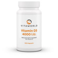 Produktbild von Vita World Vitamin D3 4000 I.U. Kapseln vegetarisch glutenfrei laktosefrei 100 Stück