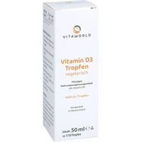 Produktbild von Vita World Vitamin D3 Tropfen 1000 I.E. 50 ml vegetarisch glutenfrei laktosefrei ohne Zusatzstoffe