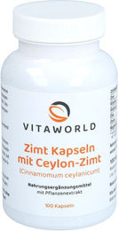 Vita World Zimt mit Zink und Chrom Kapseln 100 Stück vegan glutenfrei laktosefrei – Bild 1 von 1