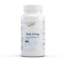 Vita World Zink 15 mg Kapseln, 100 Stück, vegan und glutenfrei für Erwachsene – Bild 1 von 1