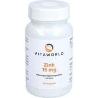 Produktbild von Vita World Zink 15 mg Zinkgluconat Kapseln vegan 100 Stück