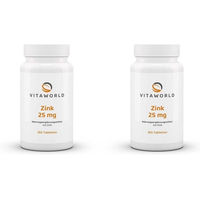 Produktbild von Vita-World Zink Bisglycinat 25 mg Tabletten für Sportler sowie Schwangere und Stillende 365 Stück