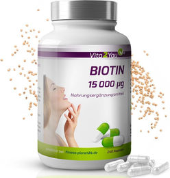Vita2You Biotin Kapseln 15.000µg Vegan Vegetarisch 240 Stück – Bild 1 von 4