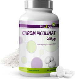 Vita2You Chrom Picolinat 200mcg Tabletten vegan und vegetarisch 365 Stück – Bild 1 von 4