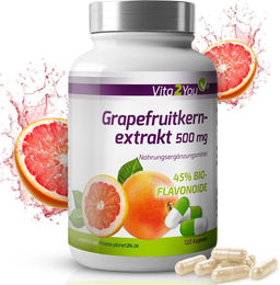 Vita2You Grapefruitkernextrakt 500 mg Kapseln vegetarisch ohne Zusatzstoffe 120 Stück – Bild 1 von 4