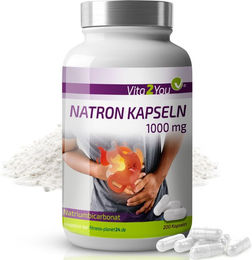 Vita2You Natron Kapseln 1000 mg vegan ohne Zusatzstoffe 200 Stück – Bild 1 von 4