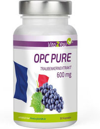Vita2You OPC Pure Traubenkernextrakt 600 mg Kapseln vegan vegetarisch – Bild 1 von 2