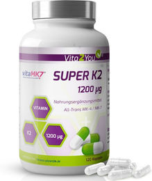 Vita2You Super K2 Kapseln mit 1200µg Vitamin K2 – Bild 1 von 3