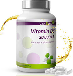 Vita2You Vitamin D3 20.000 IE Kapseln vegetarisch – Bild 1 von 4